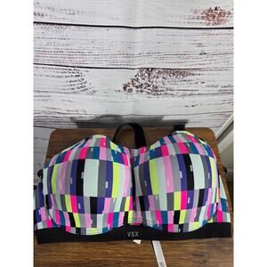 Victoria Secret Sport VSX Sports Bra 38DD Geometric Print Padded Underwire
